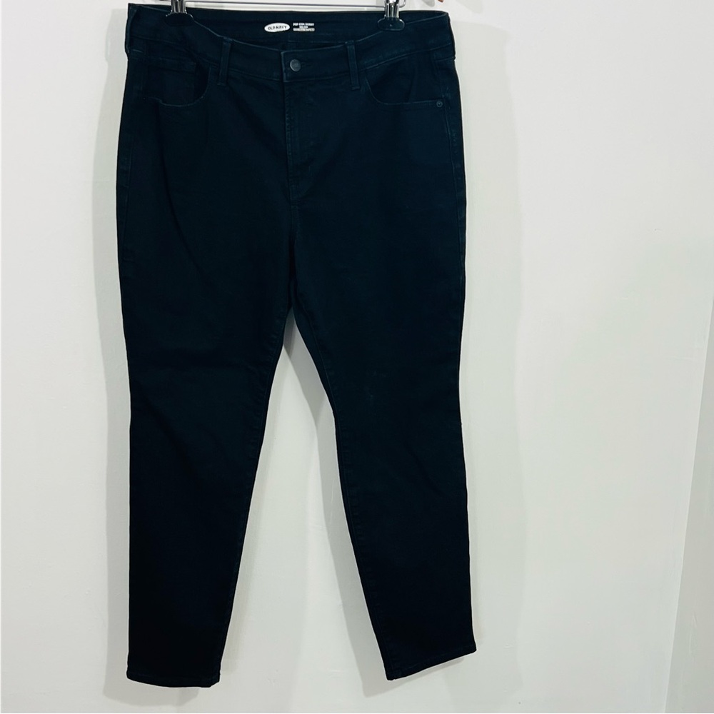 Old Navy Pop Icon Skinny Black High Rise Jeans Secret Slim Pockets Size 16